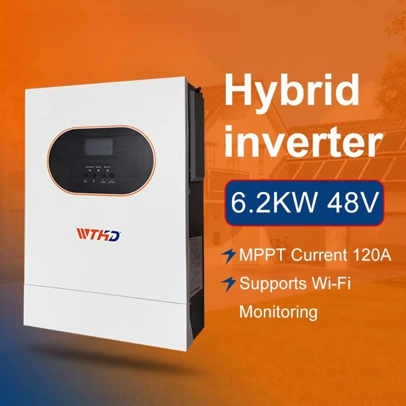 Off Grid Solar Inverter 48V 6000W - อินเวอร์เตอร์พลังงานแสงอาทิตย์แบบไฮบริด 6.2 กิโลวัตต์ เฟสเดียว สำหรับระบบออฟกริด 48