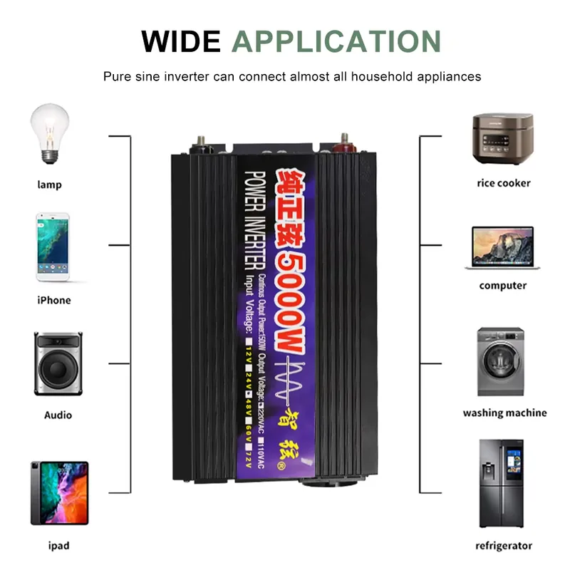อินเวอร์เตอร์ SMARAAD 5000W 12 - Pure Sine Wave Inverter 5000W 48V 220V บทวิจารณ์และราคา