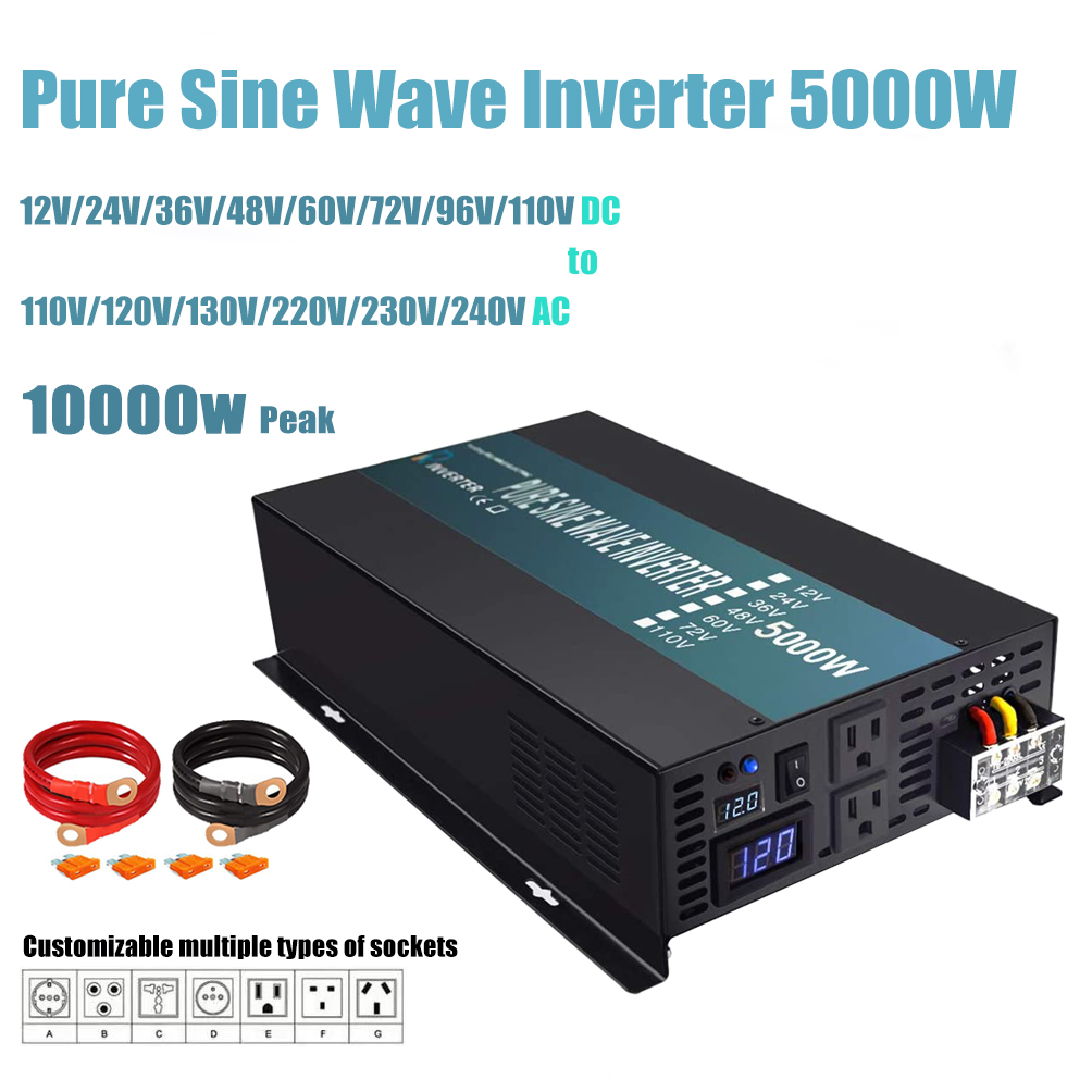 Pure Sine Wave อินเวอร์เตอร์50 - Pure Sine Wave Inverter 5000W 48V 220V บทวิจารณ์และราคา