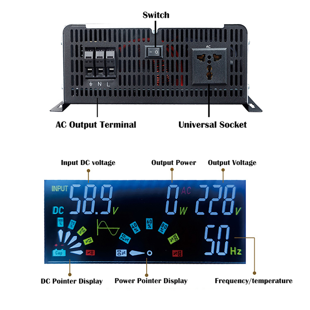 อินเวอร์เตอร์เพียวไซน์เวฟ12V 2 - Pure Sine Wave Inverter 5000W 48V 220V บทวิจารณ์และราคา