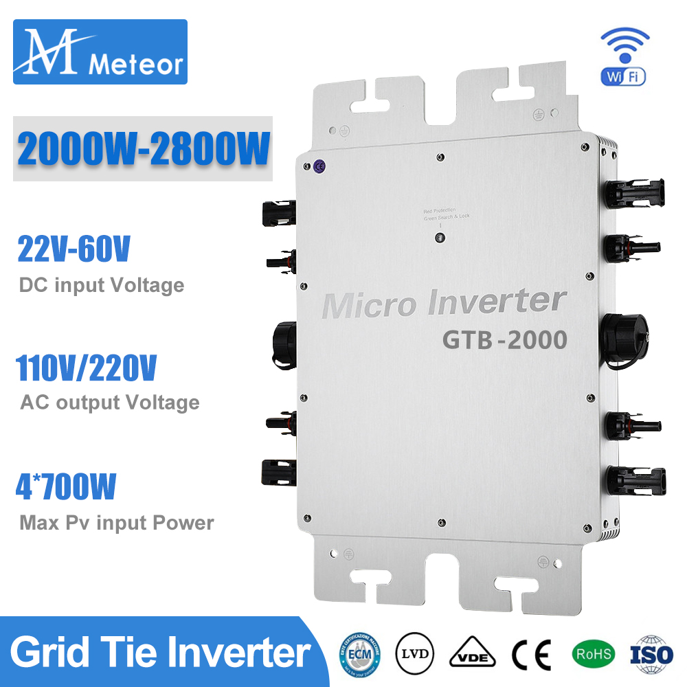 ระบบพลังงานแสงอาทิตย์แบบออนกริ - Grid Tie Inverter Limiter 2000W บทวิจารณ์และราคา