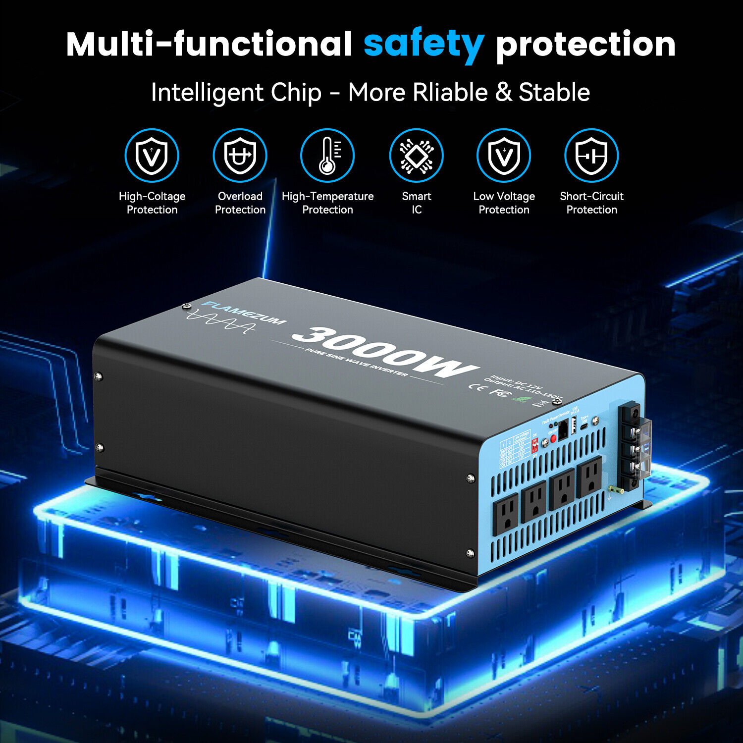 อินเวอร์เตอร์พลังงานไฟฟ้าแบบคล - Inverter Pure Sine Wave 60Hz 120V 3000W บทวิจารณ์และราคา