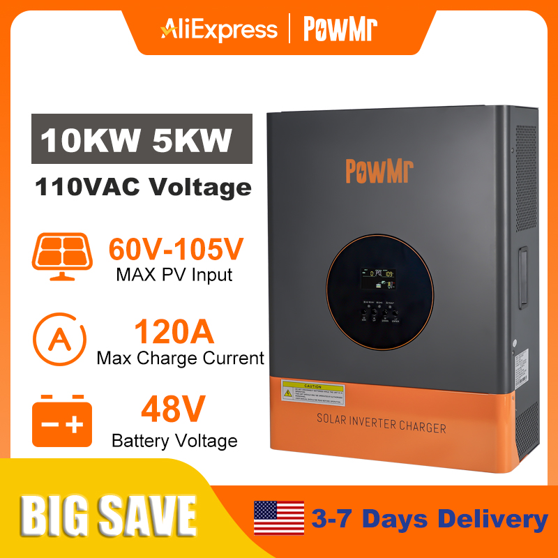 อินเวอร์เตอร์ PowMr 10KW 5KW แ - Split Phase Inverter 10Kw 110V 220V บทวิจารณ์และราคา